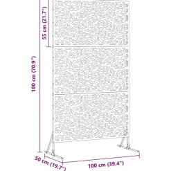 vidaXL Vallas De Jardín-Pantalla de Privacidad 100 x 50 x 180 cm Acero