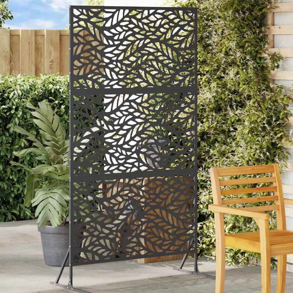 vidaXL Pantalla de Privacidad 100 x 50 x 180 cm Acero Negro Online