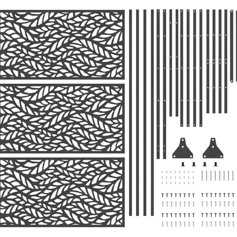 vidaXL Pantalla de Privacidad 100 x 50 x 180 cm Acero Negro Online