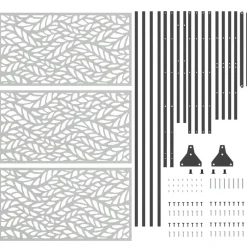 vidaXL Vallas De Jardín-Pantalla de Privacidad Gris 100 x 50 x 180 cm Acero