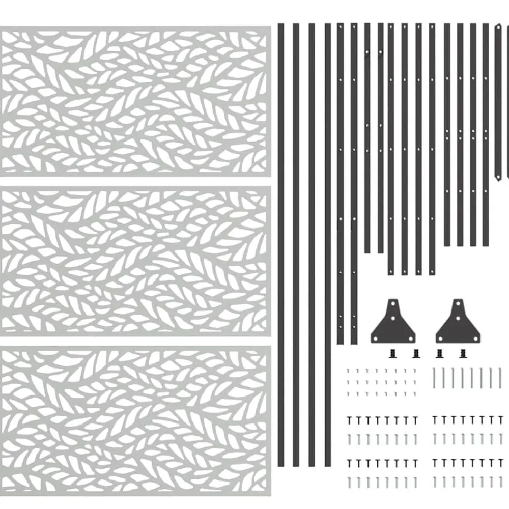 vidaXL Vallas De Jardín-Pantalla de Privacidad Gris 100 x 50 x 180 cm Acero