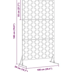 vidaXL Pantalla de Privacidad 100 x 50 x 180 cm Acero Negro Best