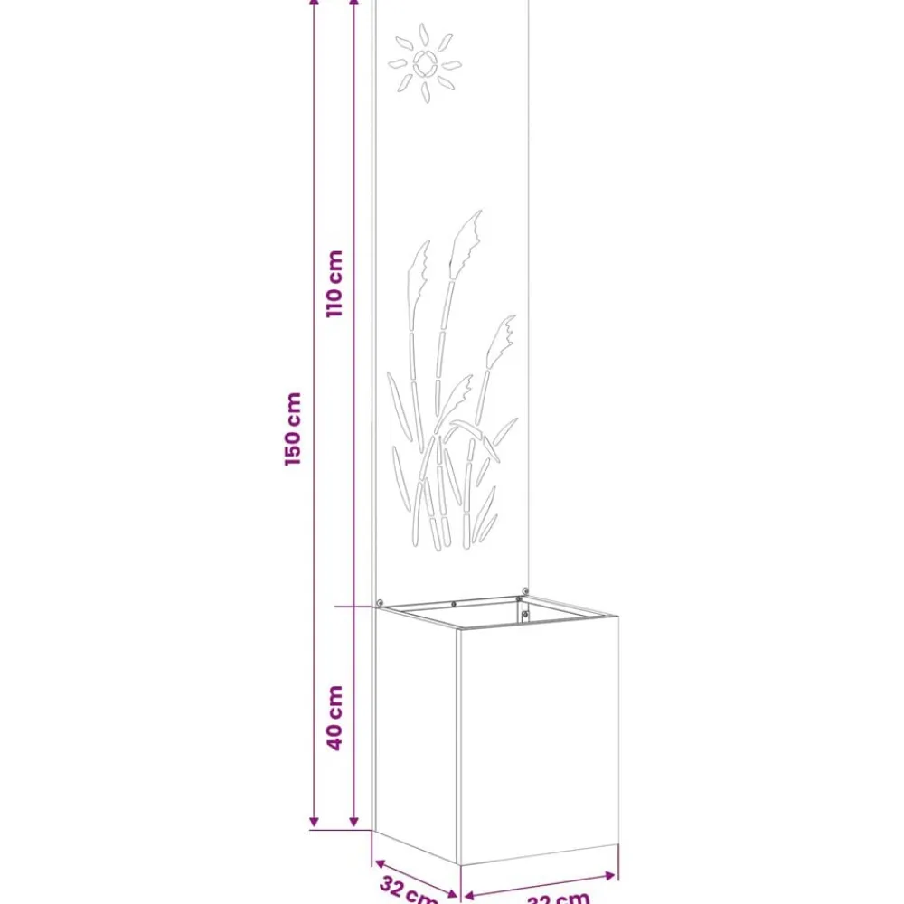 vidaXL Decoración-Pantalla de Privacidad para Jardín Calado 32 x 140 cm