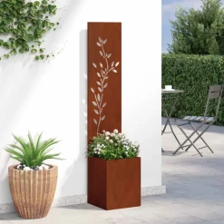 vidaXL Pantalla de Privacidad para Jardín Oxidado 32 x 32 x 150 cm Acero oxidado Discount