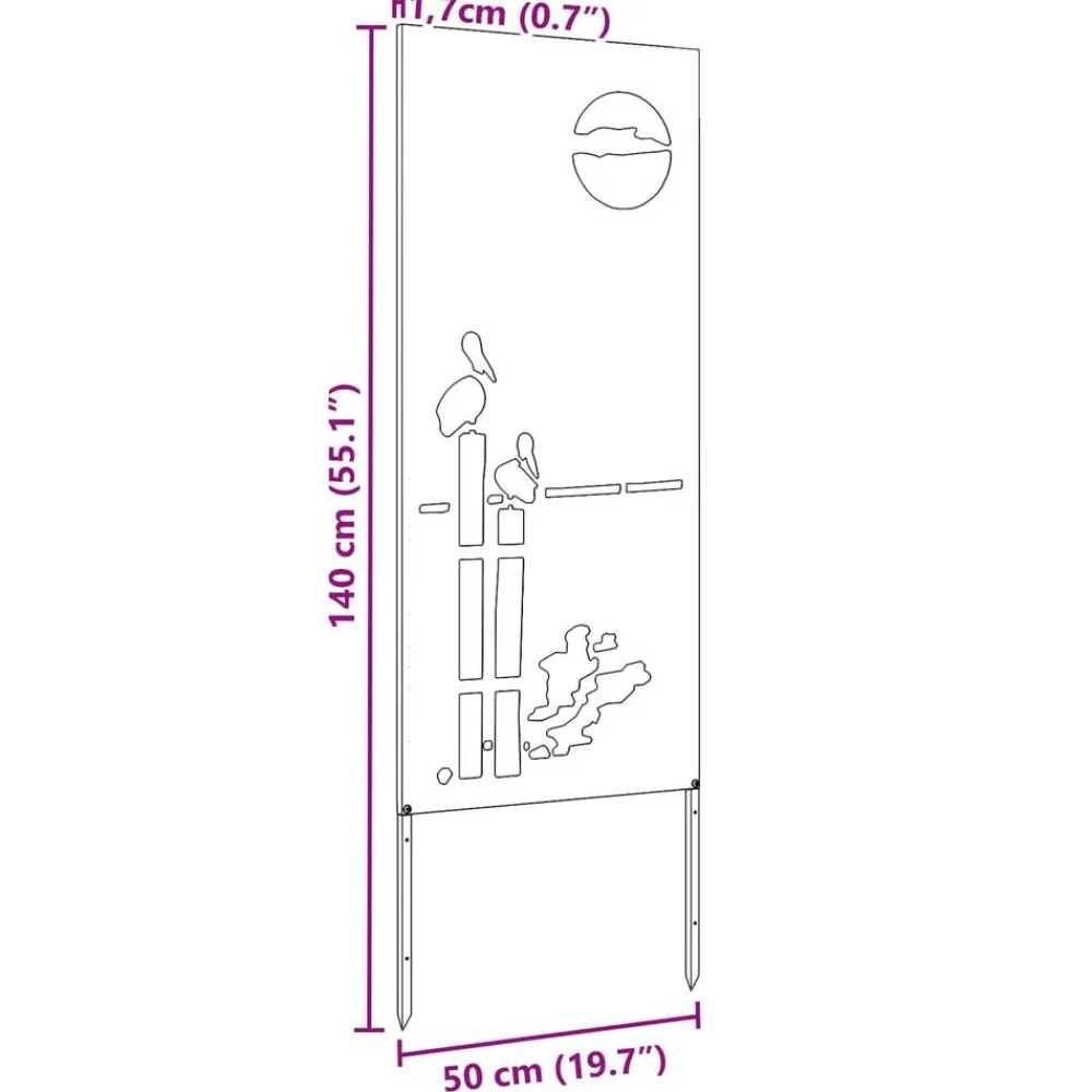 vidaXL Decoración-Pantalla de Privacidad para Jardín 50 x 140 cm