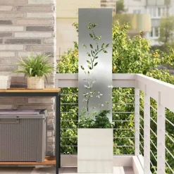 vidaXL Decoración-Pantalla de Privacidad para Jardín Plateado 32 x 32 x 150 cm