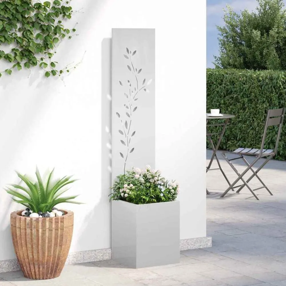 vidaXL Decoración-Pantalla de Privacidad para Jardín Plateado 32 x 32 x 150 cm