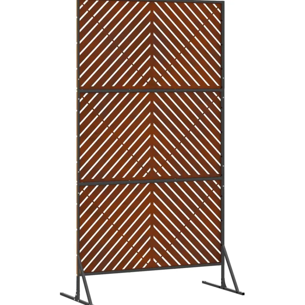 vidaXL Pantalla de Privacidad Gris 100 x 50 x 180 cm Acero Acero oxidado