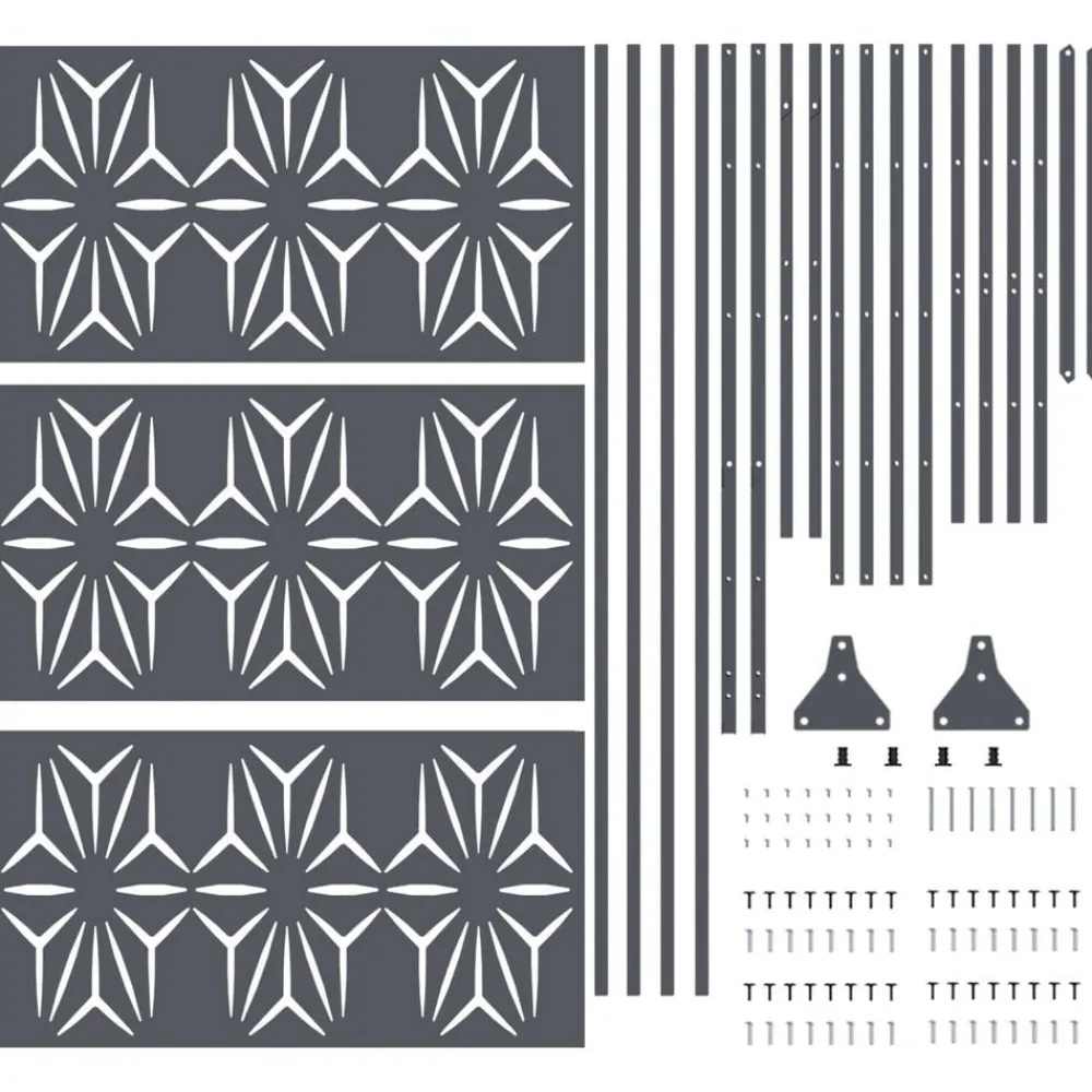 vidaXL Vallas De Jardín-Pantalla de Privacidad Antracita 100 x 50 x 180 cm Acero