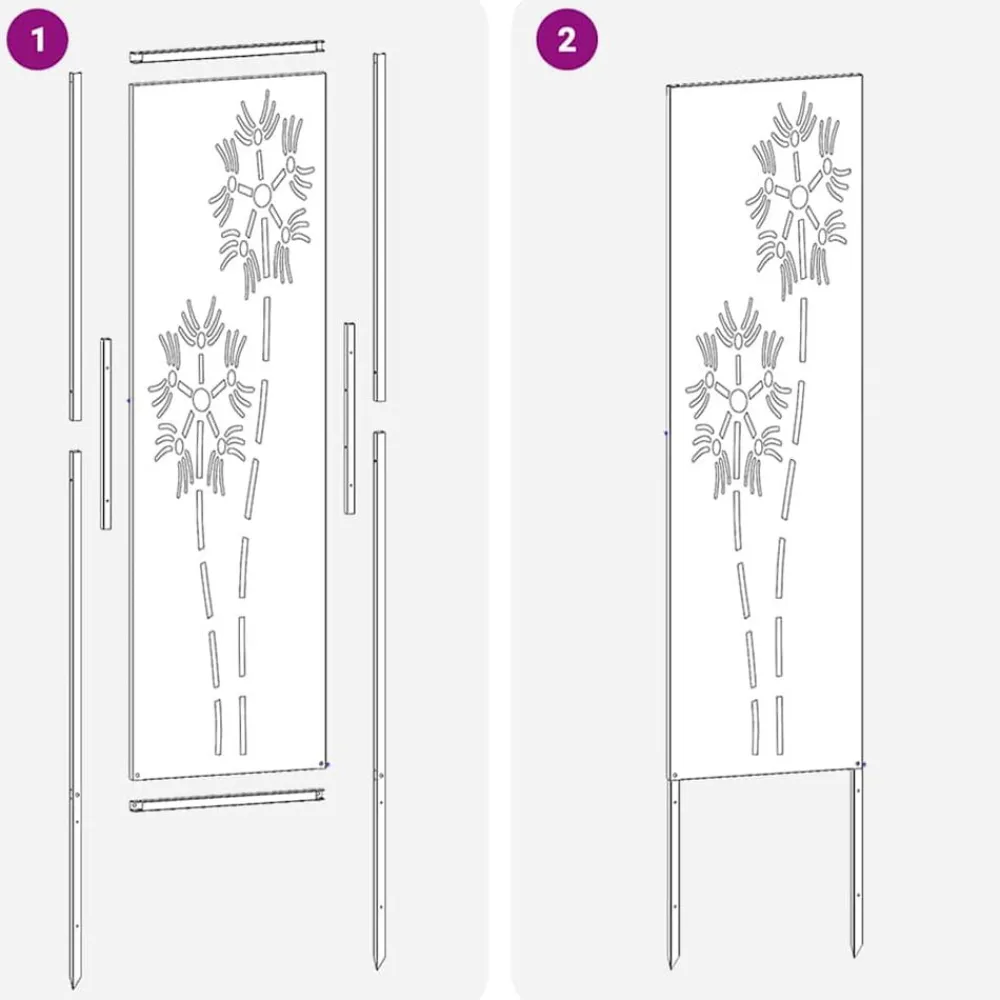 vidaXL Pantalla de Privacidad para Jardín Calado Plateado 32 x 140 cm Acero galvanizado Sale