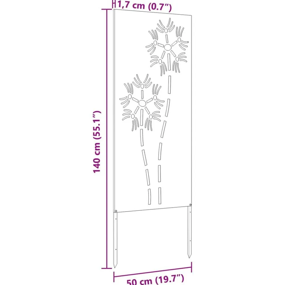 vidaXL Decoración-Pantalla de Privacidad para Jardín Calado 50 x 140 cm