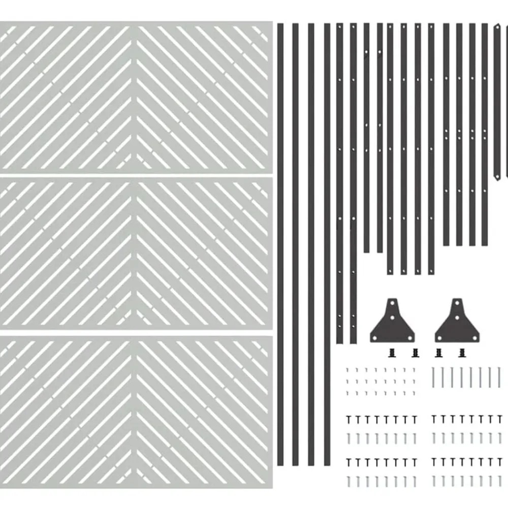 vidaXL Vallas De Jardín-Pantalla de Privacidad Gris 100 x 50 x 180 cm Acero