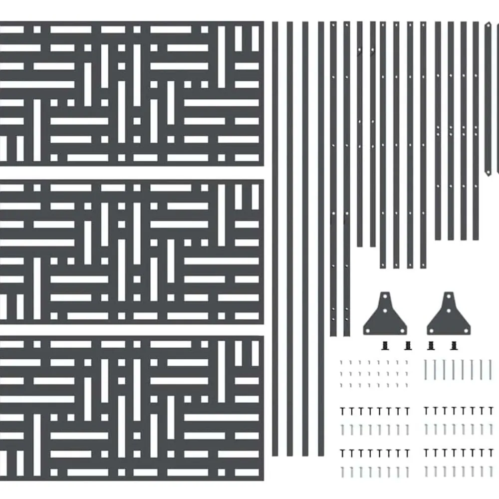 vidaXL Vallas De Jardín-Pantalla de Privacidad Antracita 100 x 50 x 180 cm Acero