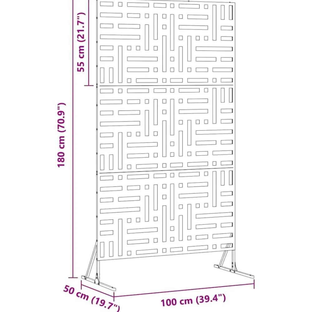vidaXL Vallas De Jardín-Pantalla de Privacidad Antracita 100 x 50 x 180 cm Acero