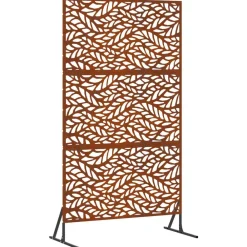 vidaXL Pantalla de Privacidad Gris 100 x 50 x 180 cm Acero oxidado Discount