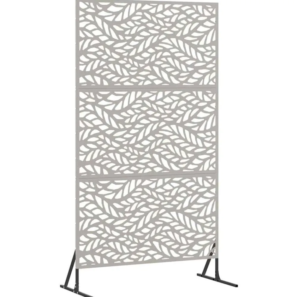vidaXL Pantalla de Privacidad Gris 100 x 50 x 180 cm Acero oxidado Discount