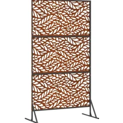 vidaXL Pantalla de Privacidad Gris 100 x 50 x 180 cm Acero oxidado Discount