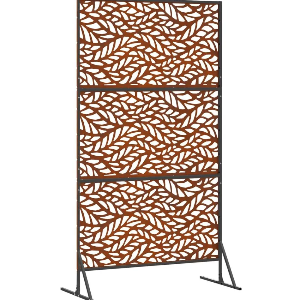 vidaXL Pantalla de Privacidad Gris 100 x 50 x 180 cm Acero oxidado Discount