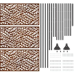 vidaXL Pantalla de Privacidad Gris 100 x 50 x 180 cm Acero oxidado Discount
