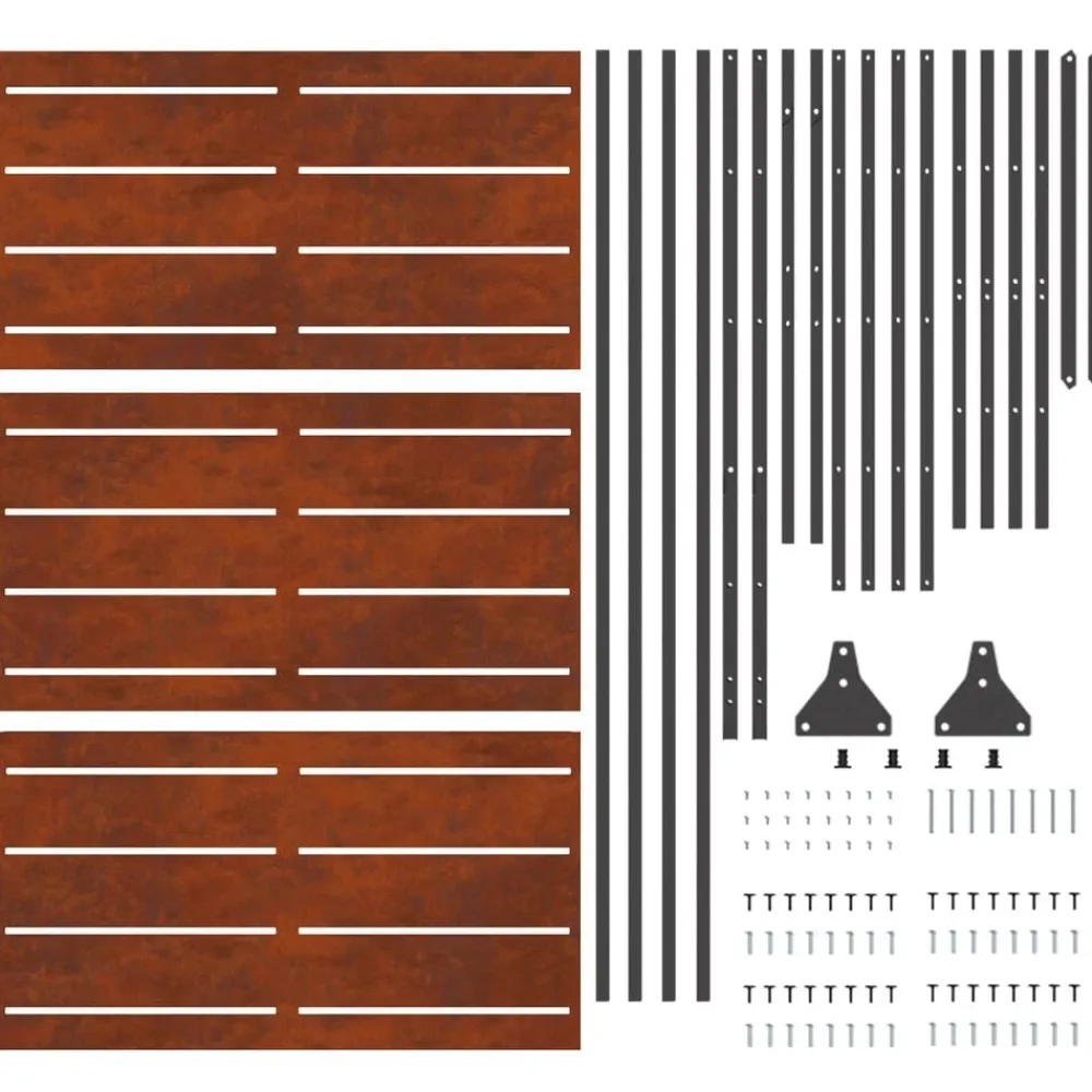 vidaXL Pantalla de Privacidad Gris 100 x 50 x 180 cm Acero oxidado New