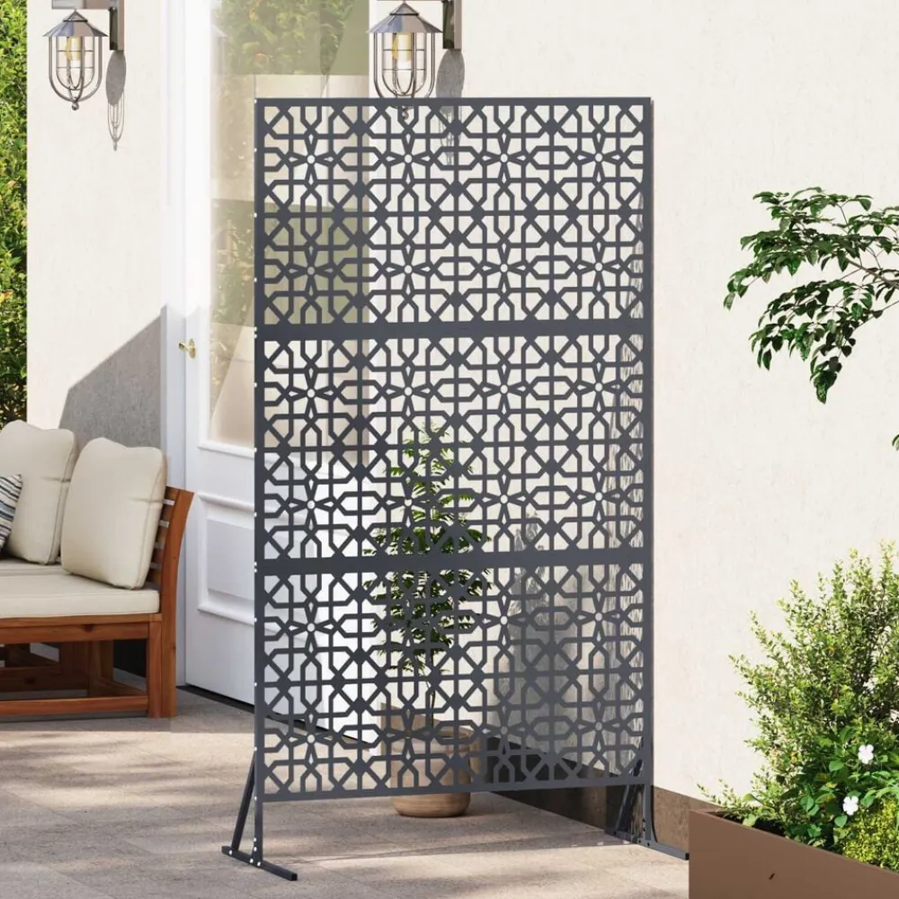 vidaXL Pantalla de Privacidad Antracita 100 x 50 x 180 cm Acero Gris antracita Online