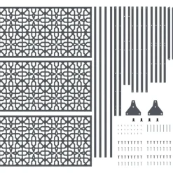 vidaXL Pantalla de Privacidad Antracita 100 x 50 x 180 cm Acero Gris antracita Online