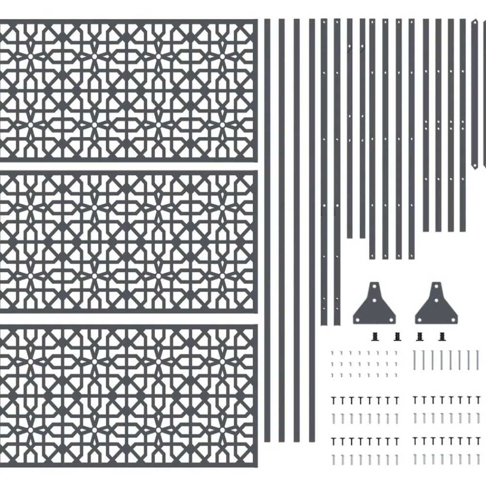 vidaXL Pantalla de Privacidad Antracita 100 x 50 x 180 cm Acero Gris antracita Online