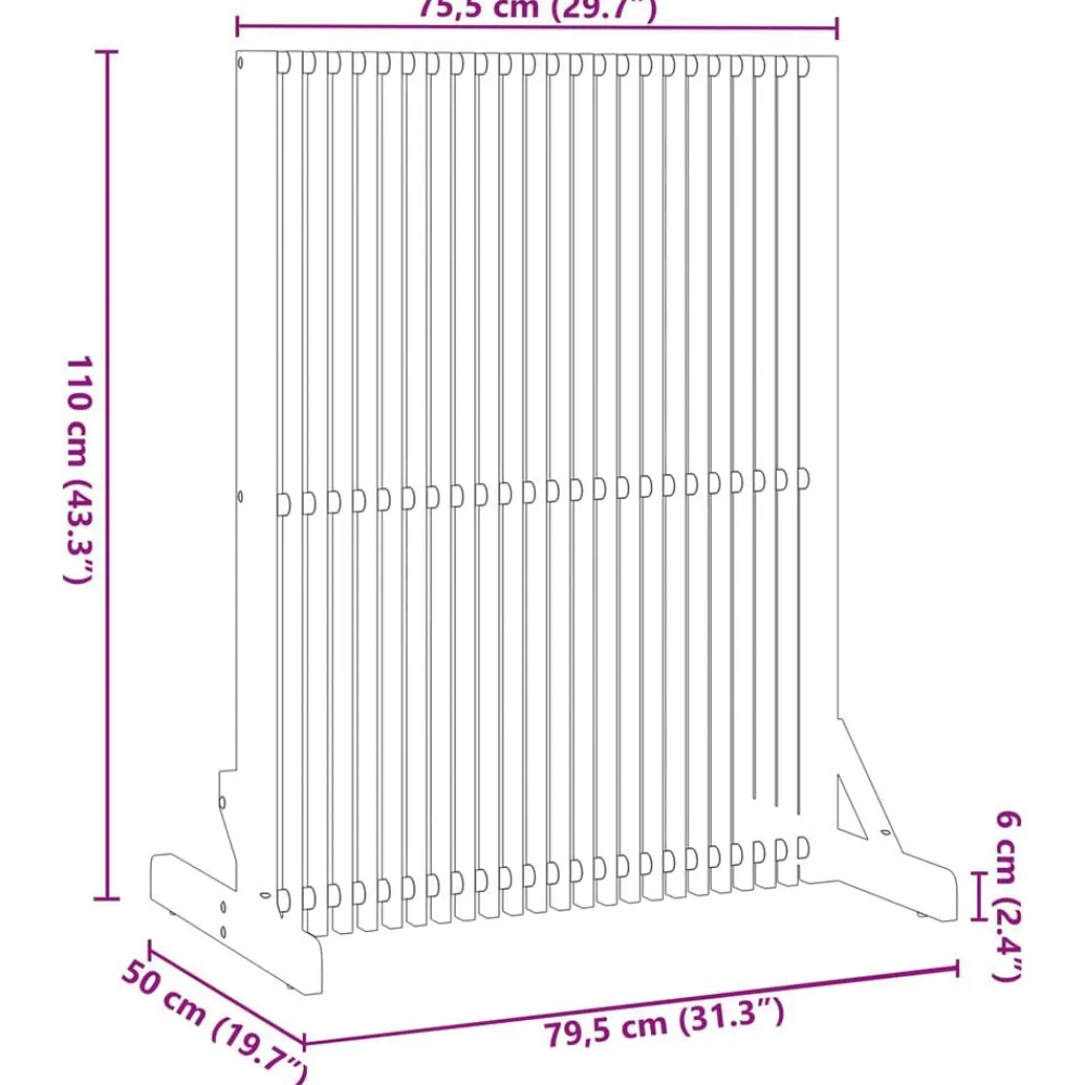 vidaXL Pantalla de Privacidad Marrón 79,5 x 50 x 110 cm Outlet