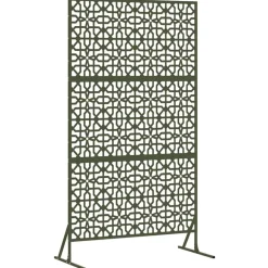 vidaXL Pantalla de Privacidad Oliva 100 x 50 x 180 cm Acero Verde oliva Online