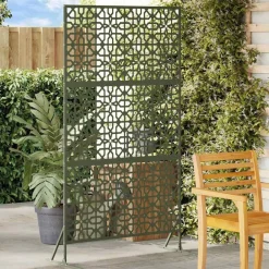 vidaXL Pantalla de Privacidad Oliva 100 x 50 x 180 cm Acero Verde oliva Online