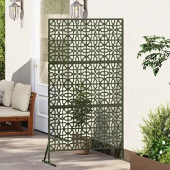 vidaXL Pantalla de Privacidad Oliva 100 x 50 x 180 cm Acero Verde oliva Online