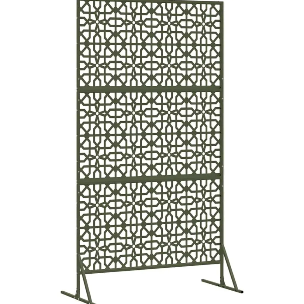 vidaXL Pantalla de Privacidad Oliva 100 x 50 x 180 cm Acero Verde oliva Online