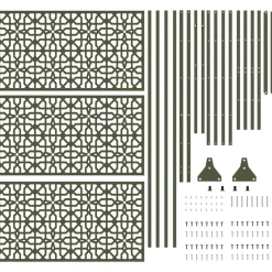 vidaXL Pantalla de Privacidad Oliva 100 x 50 x 180 cm Acero Verde oliva Online