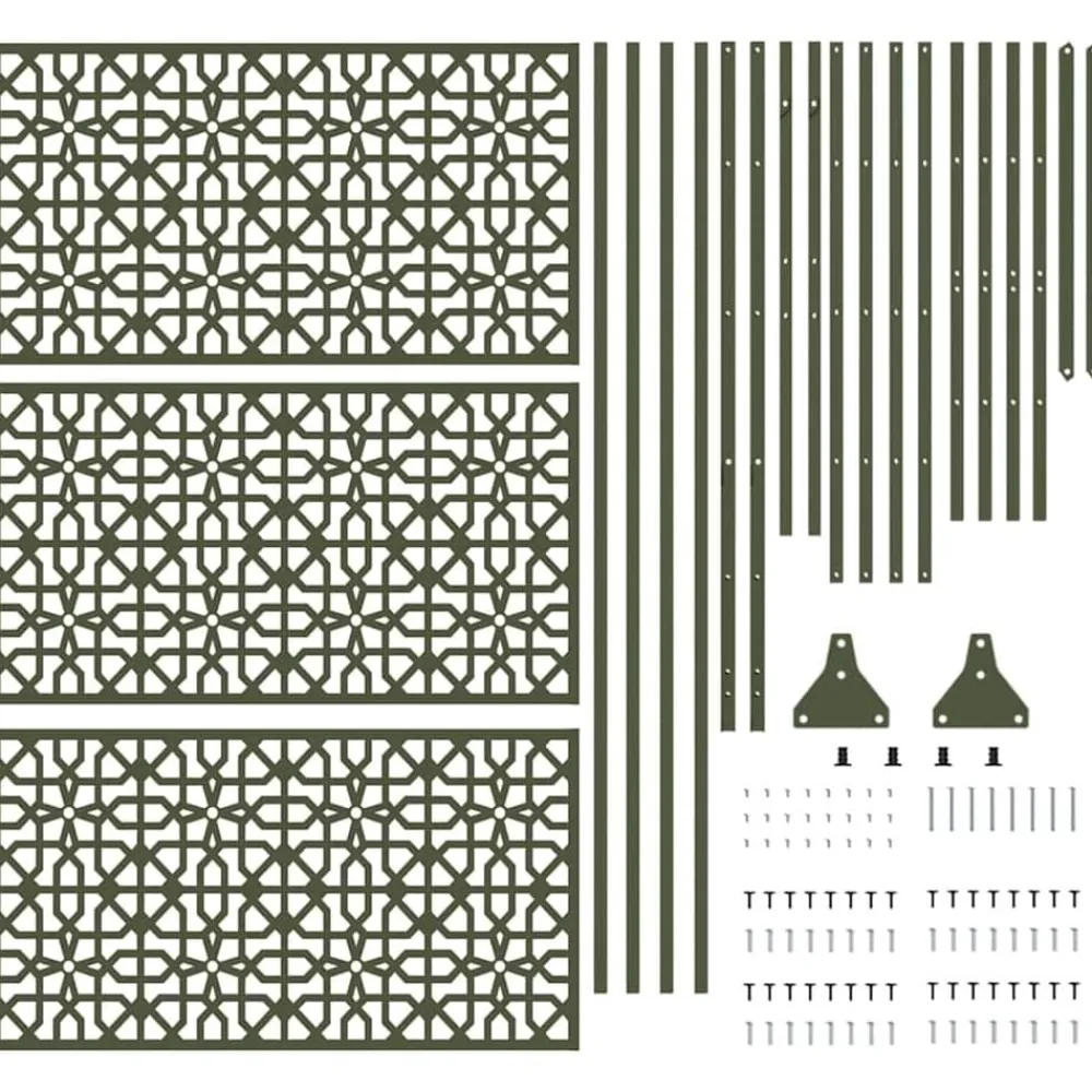 vidaXL Pantalla de Privacidad Oliva 100 x 50 x 180 cm Acero Verde oliva Online