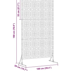 vidaXL Pantalla de Privacidad Oliva 100 x 50 x 180 cm Acero Verde oliva Online