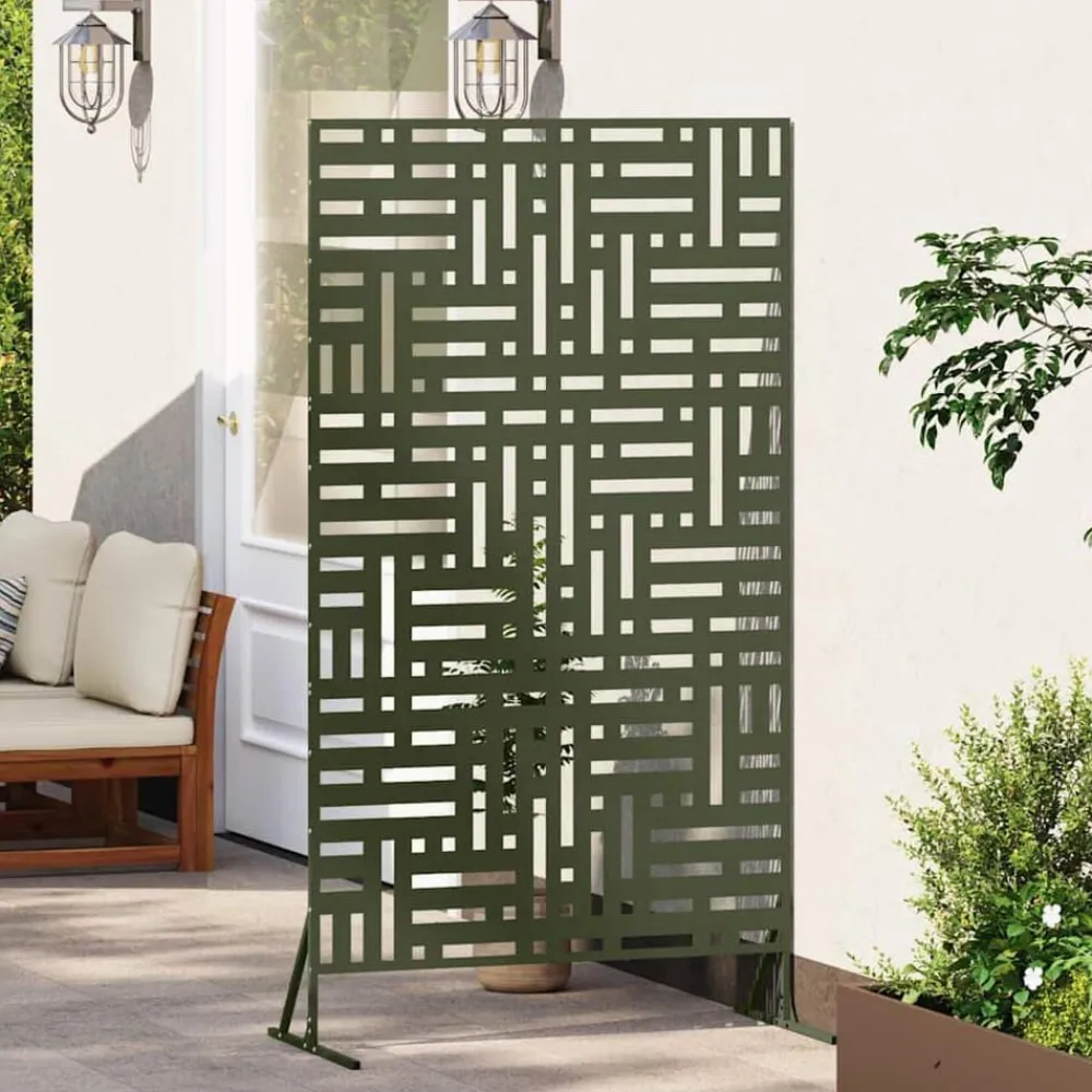 vidaXL Vallas De Jardín-Pantalla de Privacidad Oliva 100 x 50 x 180 cm Acero