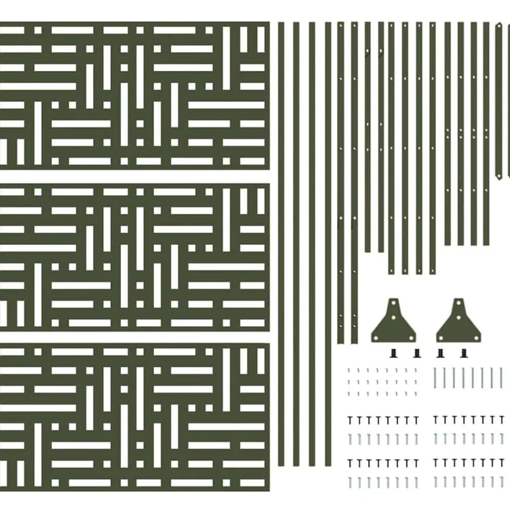 vidaXL Vallas De Jardín-Pantalla de Privacidad Oliva 100 x 50 x 180 cm Acero
