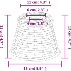 vidaXL Pantalla para lámpara de techo mimbre marrón Ø15x12 cm Marrón Clearance