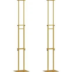 vidaXL Pantallas de Feria 2 pcs 30 x 23,5 x 210 cm Acero Dorado Discount