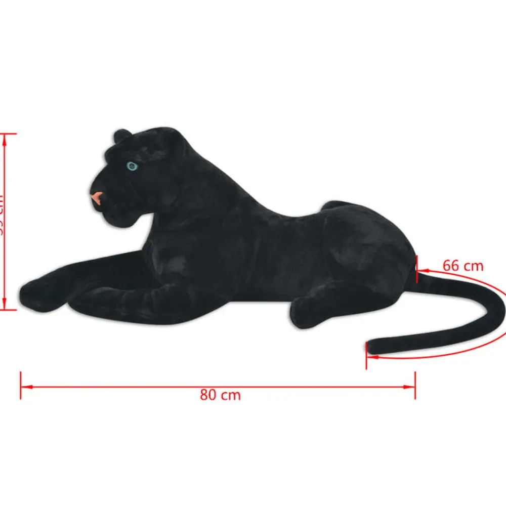 vidaXL Pantera de peluche grande XXL negra Hot