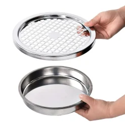 vidaXL Productos Del Hogar-Papelera con cenicero de acero 30 L