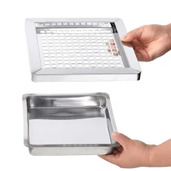 vidaXL Productos Del Hogar-Papelera con cenicero de acero inoxidable 45 L