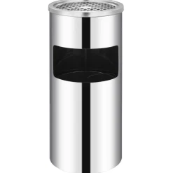 vidaXL Papelera con cenicero de pared acero inxodable 26 L Plateado Sale