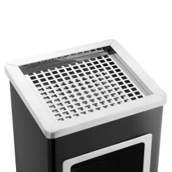vidaXL Papelera con cenicero de acero 36 L Negro Discount