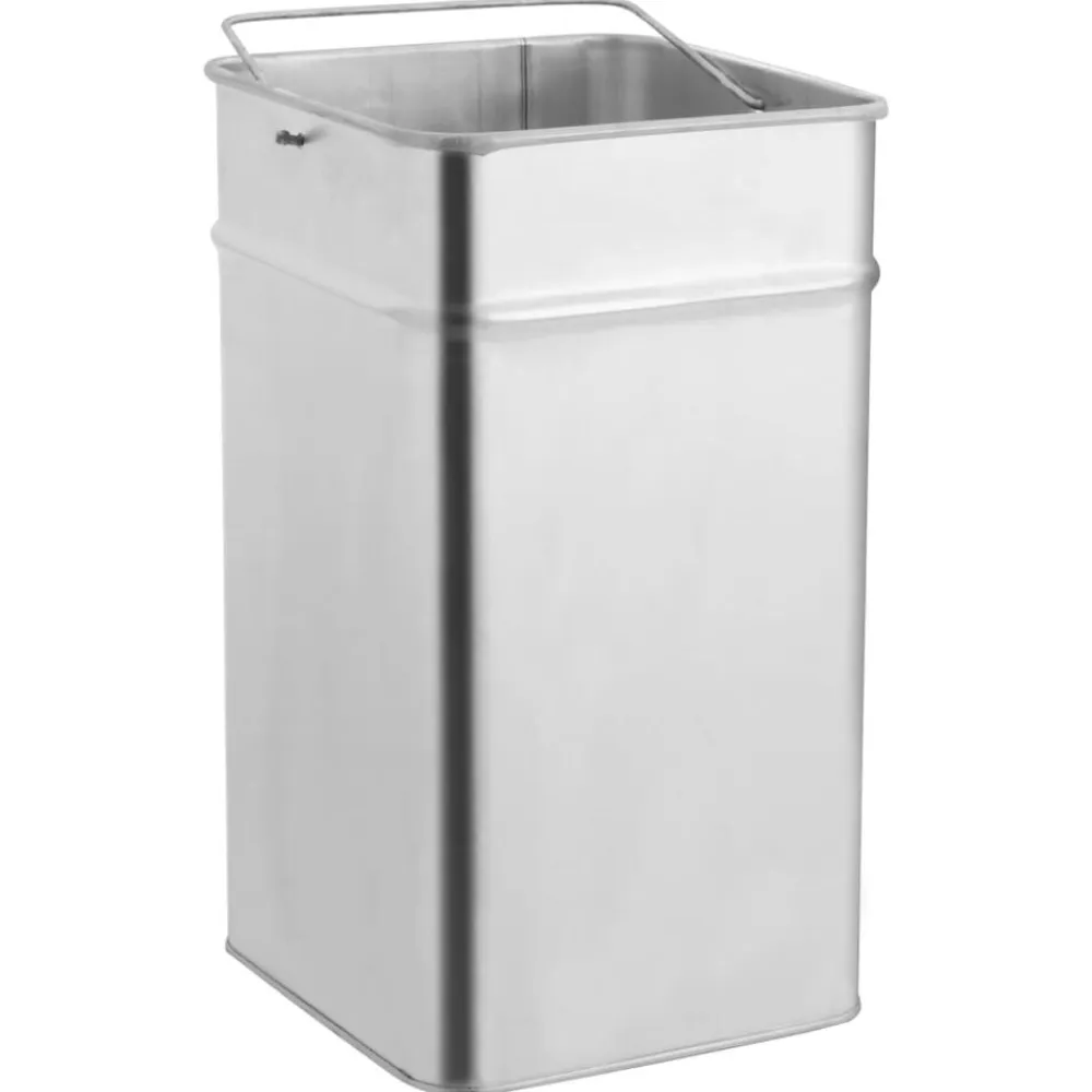 vidaXL Papelera con cenicero de acero 36 L Negro Discount