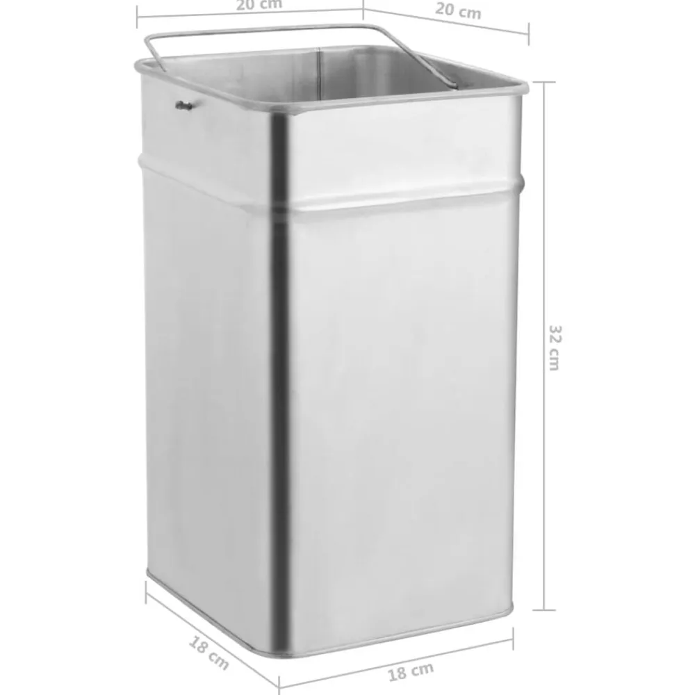 vidaXL Papelera con cenicero de acero 36 L Negro Discount