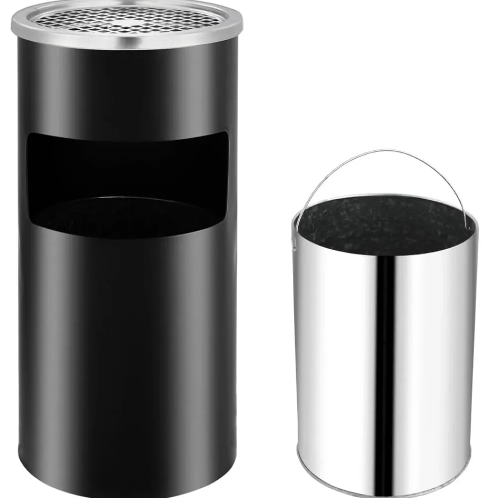 vidaXL Accesorios Para Fumadores-Papelera con cenicero de pared acero 26 L