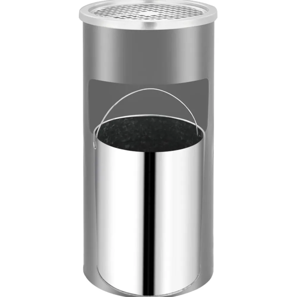vidaXL Accesorios Para Fumadores-Papelera con cenicero de pared acero 26 L