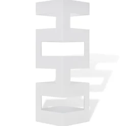 vidaXL Productos Del Hogar-Paragüero cuadrado soporte de bastones acero 48,5 cm