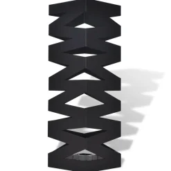vidaXL Paragüero cuadrado soporte para bastones de acero 48,5 cm Negro